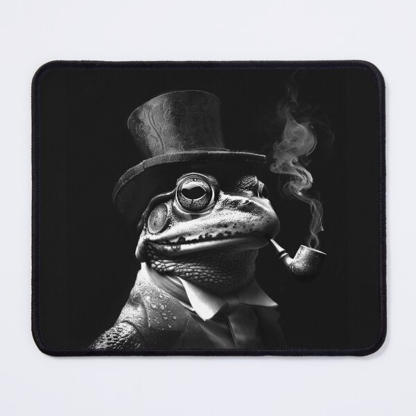 Item preview, Gentleman Frog with Top Hat and Pipe Victorian Amphibian Art designed and sold by inkoutninja.