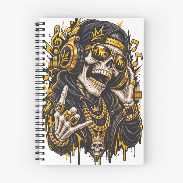 Item preview, Skull Headphones Music DJ Urban Streetwear Art designed and sold by Ghost Of Chill.
