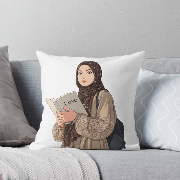 Item preview, Modern Hijabi Student Reading Love Book Warm Aesthetic illustration designed and sold by sabartgunpla.