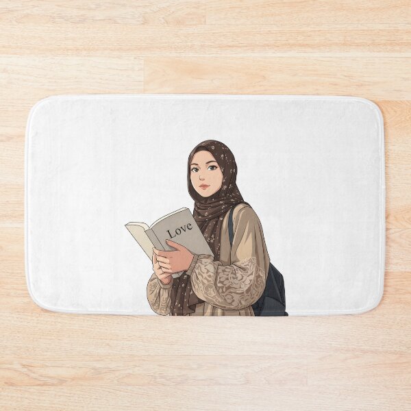 Item preview, Modern Hijabi Student Reading Love Book Warm Aesthetic illustration designed and sold by sabartgunpla.