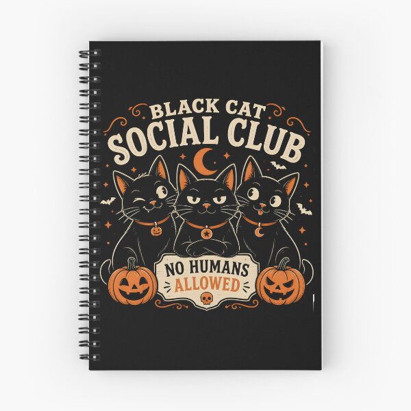 Item preview, Black Cat Social Club No Humans Allowed Funny designed and sold by OliviaHayesArt.