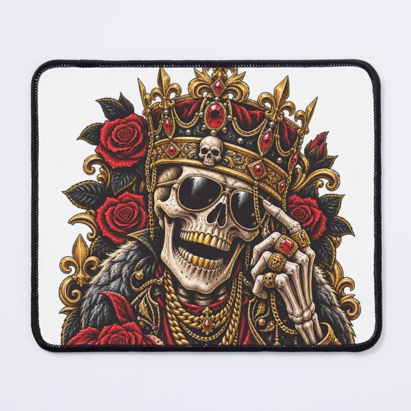 Item preview, Ornate Skull Gold Crown Roses Royal Gothic Art designed and sold by Ghost Of Chill.
