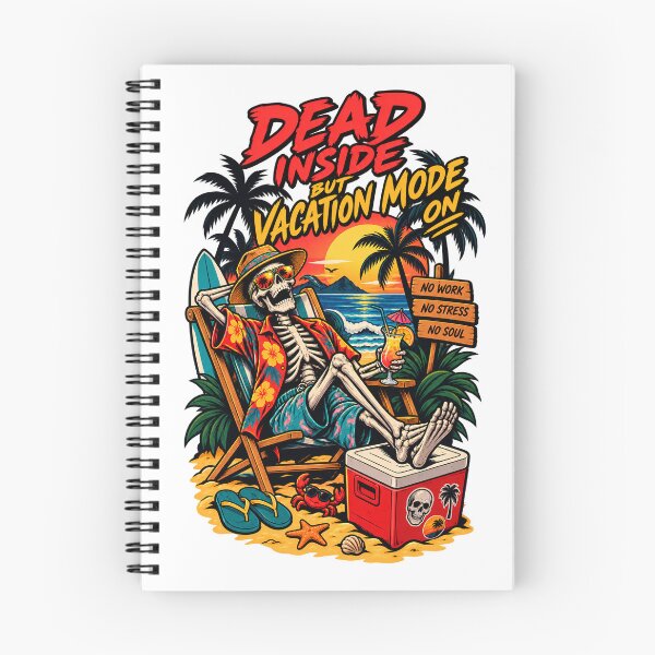 Item preview, Dead Inside But Vacation Mode On – Skeleton Beach designed and sold by Pandaburba.