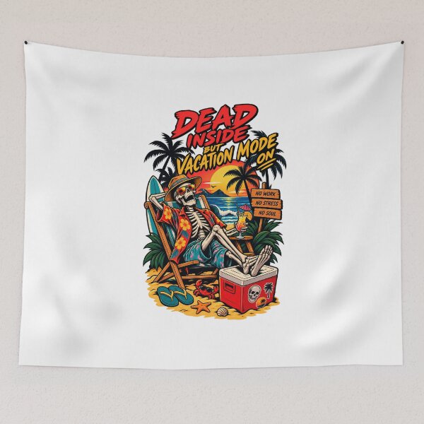 Item preview, Dead Inside But Vacation Mode On – Skeleton Beach designed and sold by Pandaburba.