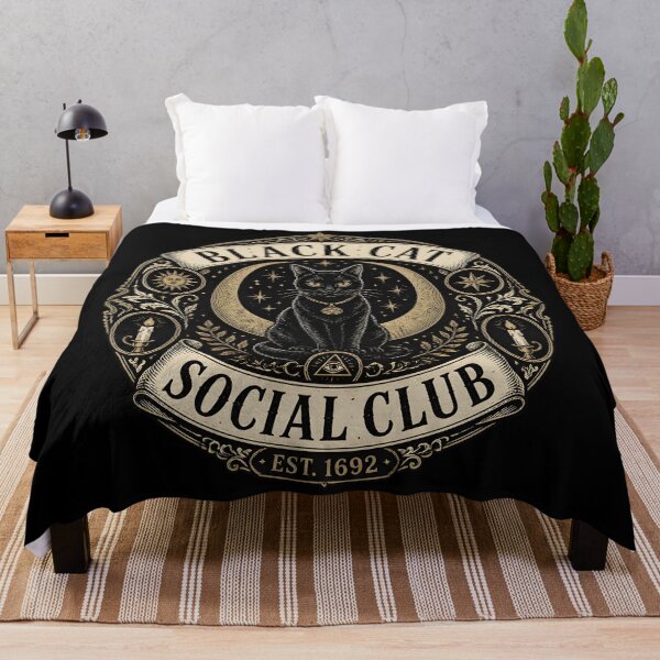 Item preview, Black Cat Social Club Est 1692 Occult Halloween designed and sold by OliviaHayesArt.