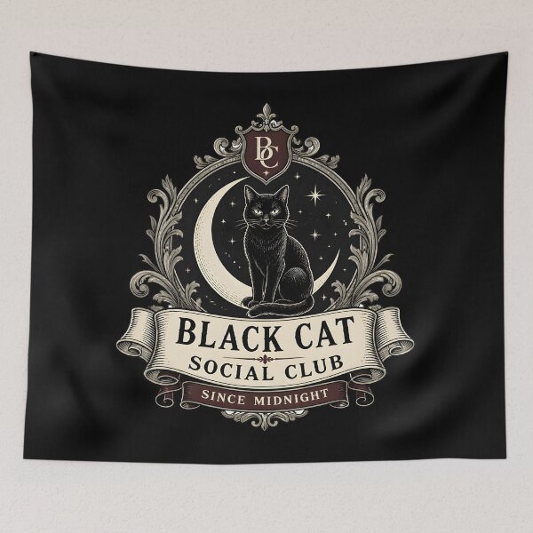 Artikelvorschau, Black Cat Social Club Since Midnight Vintage entworfen und verkauft von OliviaHayesArt.