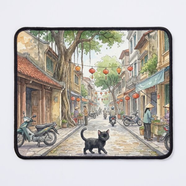 Item preview, Cute Little Black Cat in Hanoi, Vietnam (S) designed and sold by CLBC.STORE.