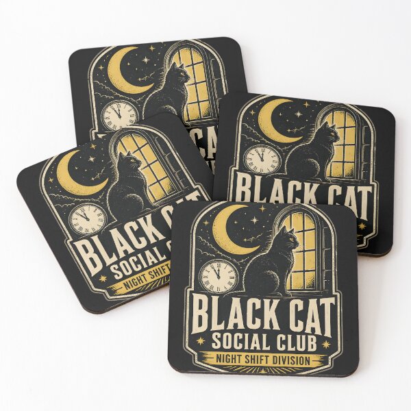 Item preview, Black Cat Social Club Night Shift Division designed and sold by OliviaHayesArt.