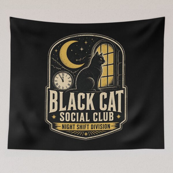 Item preview, Black Cat Social Club Night Shift Division designed and sold by OliviaHayesArt.