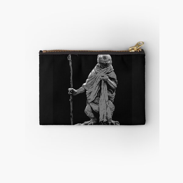 Item preview, Mystic Tortoise Monk with Staff Dark Fantasy Reptile Art designed and sold by inkoutninja.