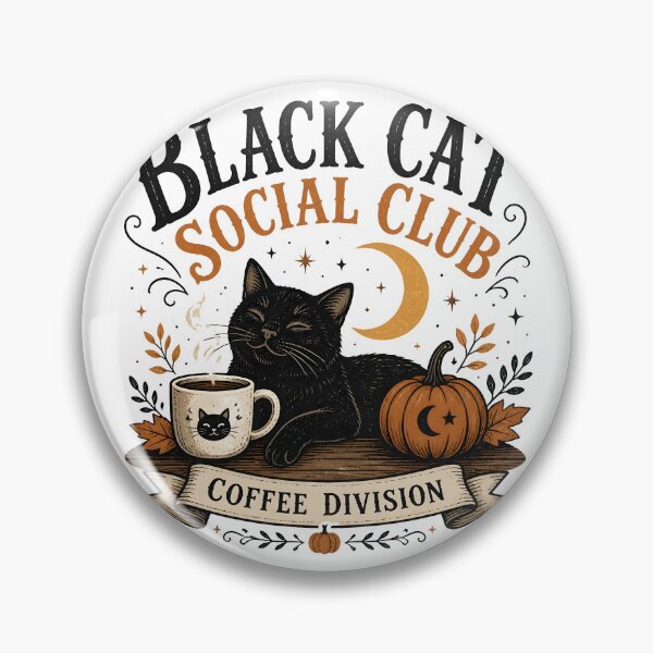 Item preview, Black Cat Social Club Coffee Division Halloween designed and sold by OliviaHayesArt.