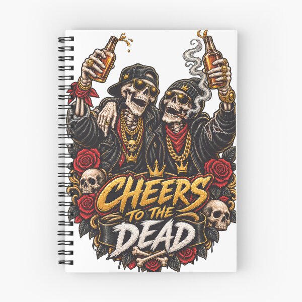 Item preview, Skeletons Cheers Whiskey Gold Chains Party Streetwear designed and sold by Ghost Of Chill.