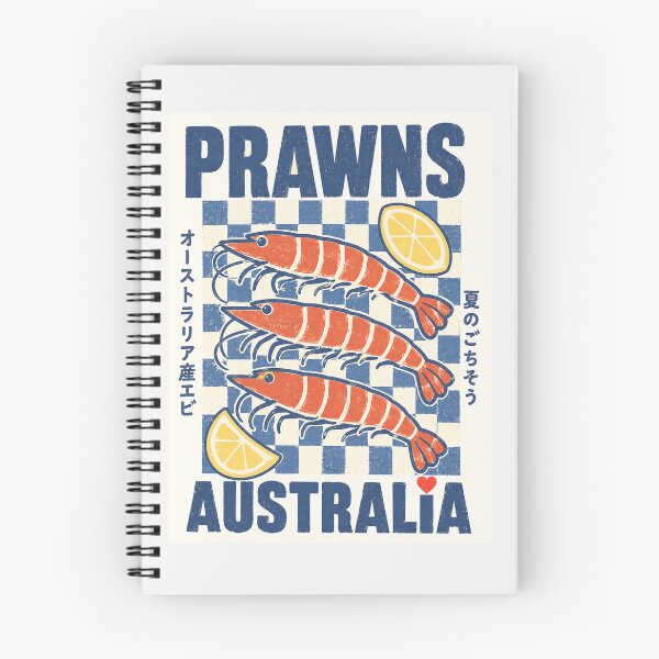 Item preview, Prawns Australia Retro Aussie Tiger Prawn Seafood Checkerboard Lemon designed and sold by Yellowriversss.
