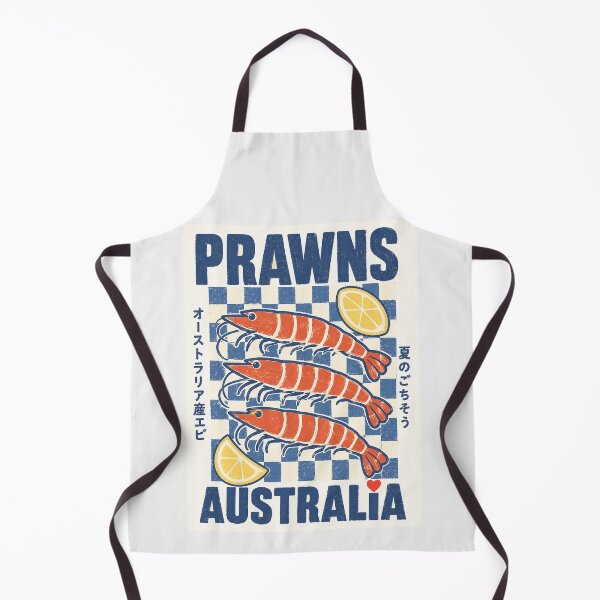 Item preview, Prawns Australia Retro Aussie Tiger Prawn Seafood Checkerboard Lemon designed and sold by Yellowriversss.