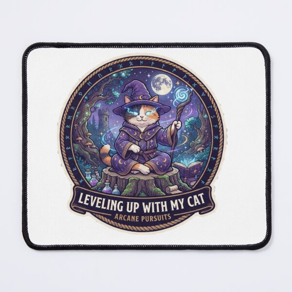Item preview, Magical Cat Wizard RPG Fantasy Cute Gamer T-Shirt Sticker Design designed and sold by happyshirt27.