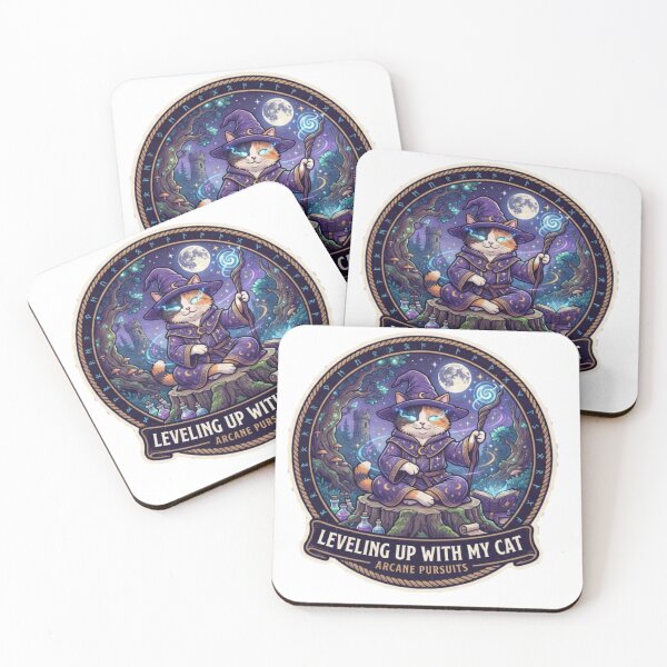 Item preview, Magical Cat Wizard RPG Fantasy Cute Gamer T-Shirt Sticker Design designed and sold by happyshirt27.
