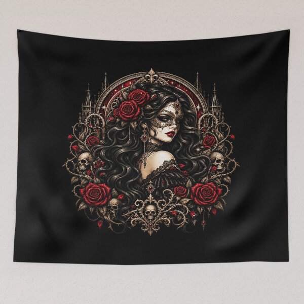 Item preview, Gothic Dark Romance Victorian Masquerade Woman designed and sold by TheInkRaven.