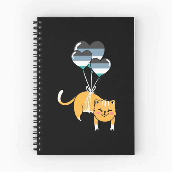 Item preview, Cat Heart Balloon Oriented Aroace Pride     designed and sold by MICHELL-LOVEB.