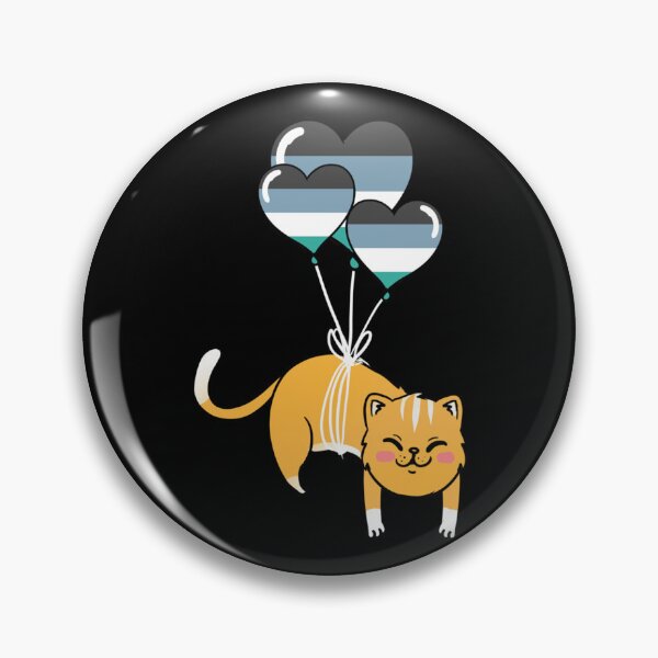 Item preview, Cat Heart Balloon Oriented Aroace Pride     designed and sold by MICHELL-LOVEB.