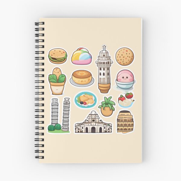 Item preview, Italian Culture Icons – Cute Food & Landmarks Stickers designed and sold by Yasmine Mohammed.