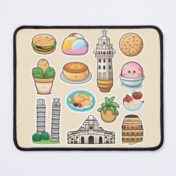 Item preview, Italian Culture Icons – Cute Food & Landmarks Stickers designed and sold by Yasmine Mohammed.