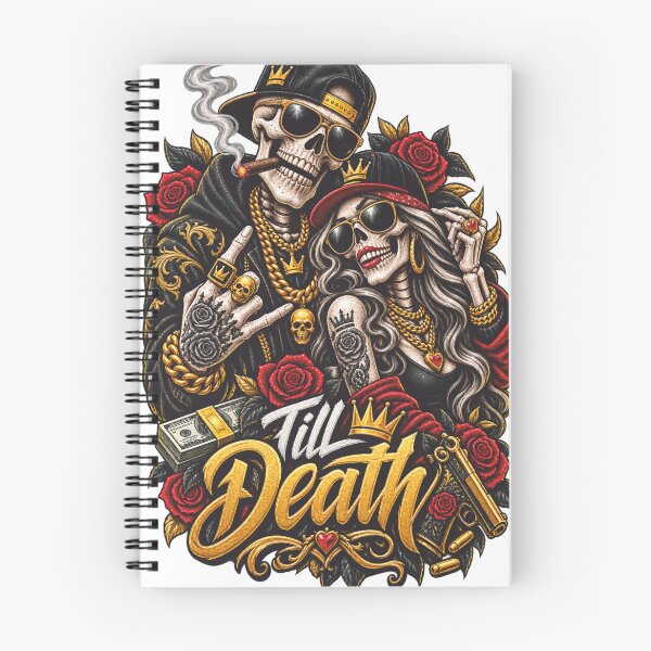 Item preview, Skull Couple Till Death Gold Chains Love Streetwear designed and sold by Ghost Of Chill.