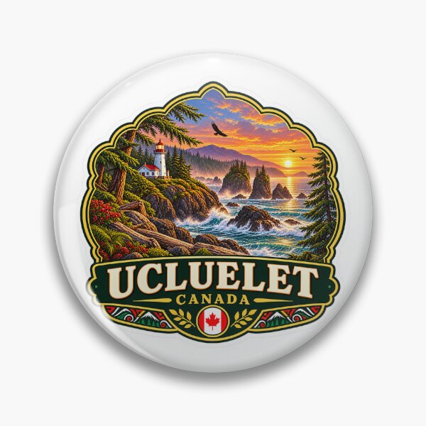 Item preview, Ucluelet Canada Pacific Coast Vintage Travel Badge designed and sold by ChicClicker.