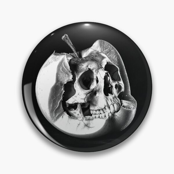 Item preview, Skull Inside Apple Macabre Memento Mori Black and White Art designed and sold by inkoutninja.