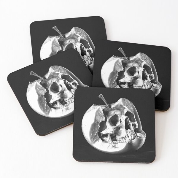 Item preview, Skull Inside Apple Macabre Memento Mori Black and White Art designed and sold by inkoutninja.