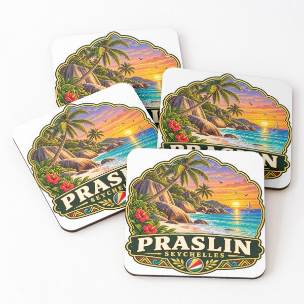 Item preview, Praslin Seychelles Tropical Island Vintage Travel Badge designed and sold by ChicClicker.