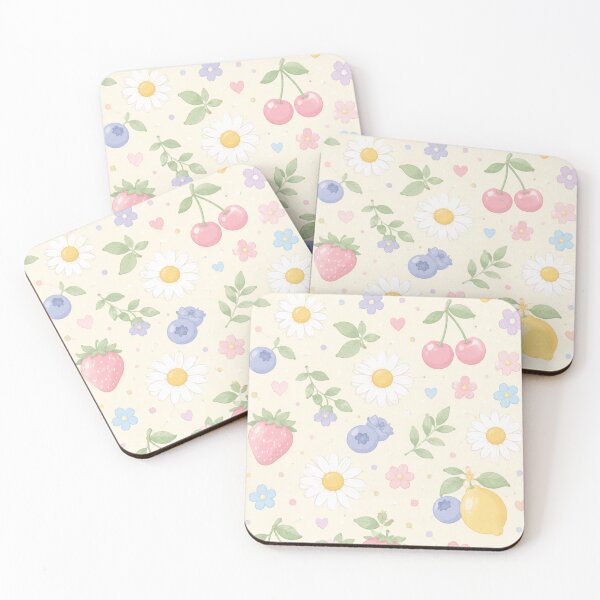 Item preview, Soft Pastel Daisy & Sweet Summer Fruit Pattern designed and sold by Skyrocketz.