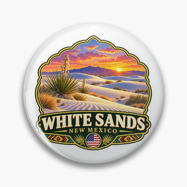 Item preview, White Sands New Mexico Desert Vintage Travel Badge designed and sold by ChicClicker.