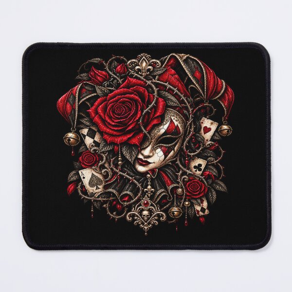 Item preview, Gothic Jester Masquerade Rose designed and sold by TheInkRaven.