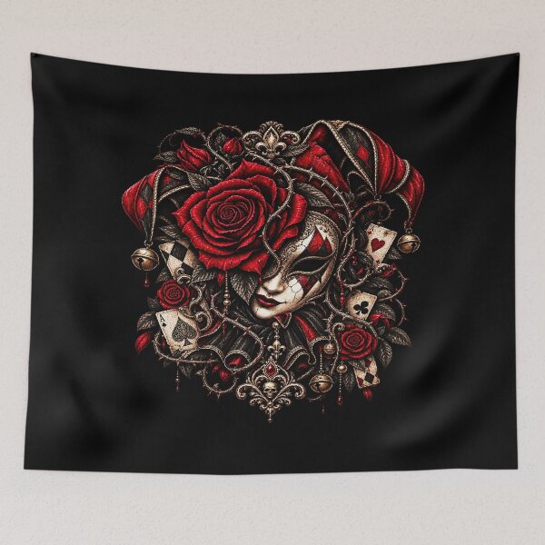 Item preview, Gothic Jester Masquerade Rose designed and sold by TheInkRaven.