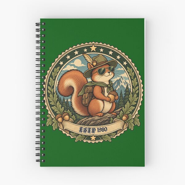 Item preview, Vintage Ranger Squirrel Emblem – Retro Camping Badge Design designed and sold by Inkora_CC.