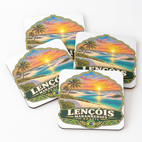 Item preview, Lençóis Maranhenses Brazil Lagoon Dunes Vintage Travel Badge designed and sold by ChicClicker.