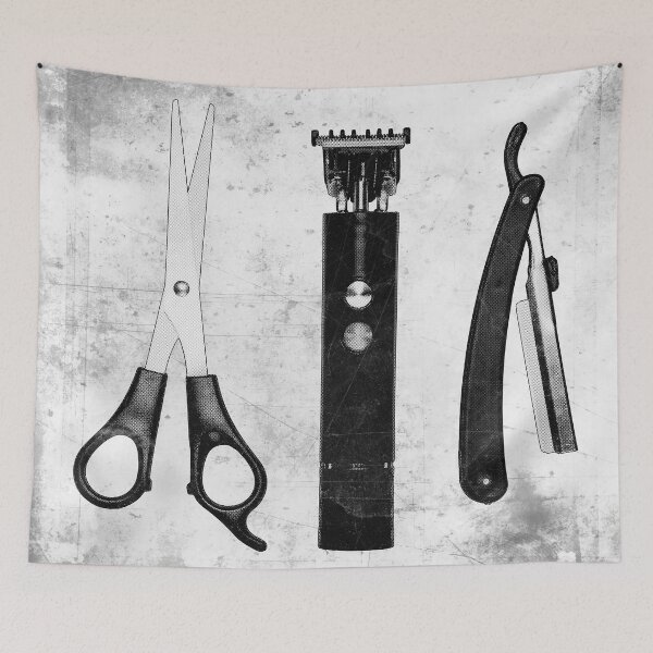 Item preview, Vintage Barber Tools Shears Clipper and Razor designed and sold by Ghoul Enterprises.