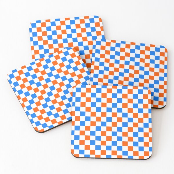 Item preview, Blue And Orange Checkered Design White  designed and sold by PatternTitan.