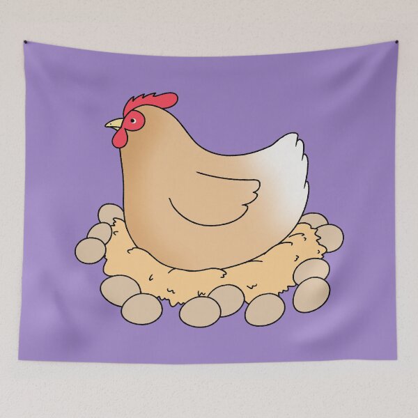 Item preview, Cute Mother Hen Hatching Eggs in Nest Illustration designed and sold by ubborn.