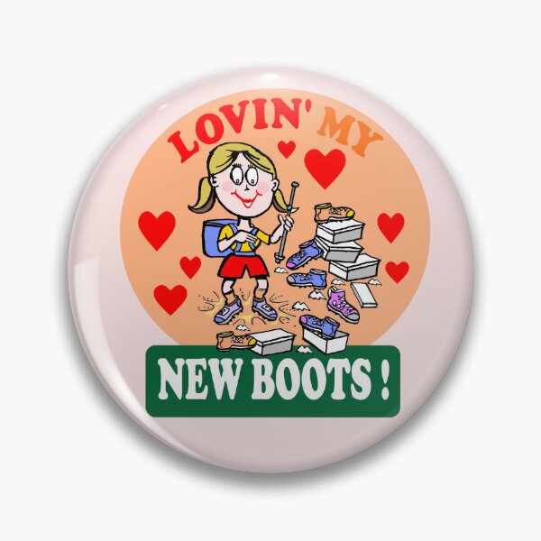 Item preview, Lovin' my new boots hiking cartoon designed and sold by Al Benge - NZ & Australian Art.