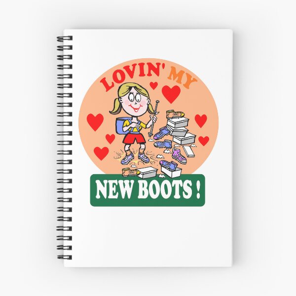 Item preview, Lovin' my new boots hiking cartoon designed and sold by Al Benge - NZ & Australian Art.