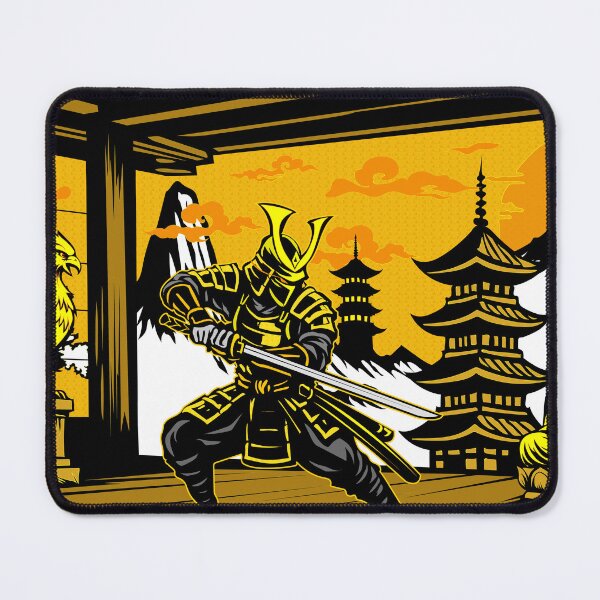 Item preview, Golden Samurai Warrior Temple Silhouette designed and sold by Baihuart.