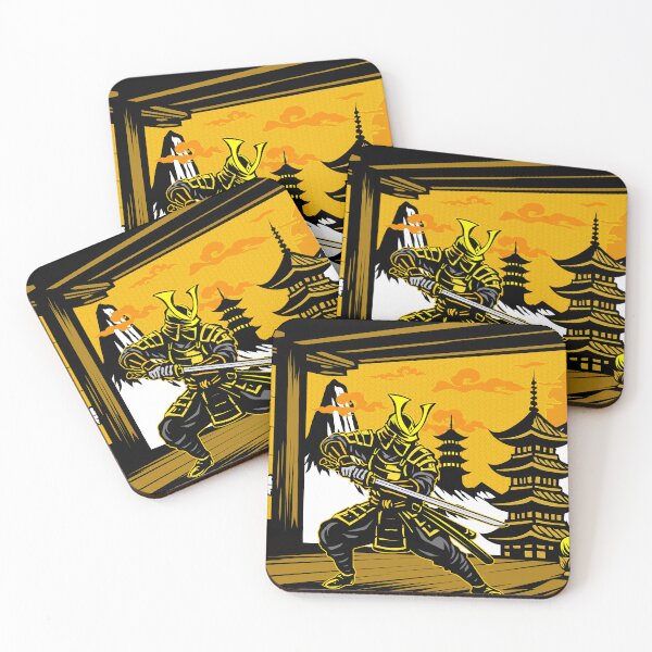 Item preview, Golden Samurai Warrior Temple Silhouette designed and sold by Baihuart.