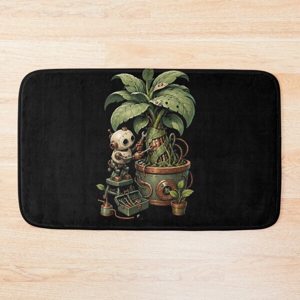 Item preview, Vintage Robot Fixing Giant Plant designed and sold by Fun2Fentastic.
