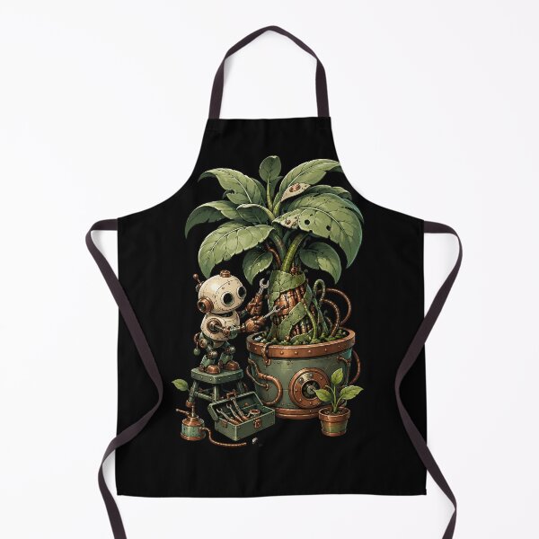 Item preview, Vintage Robot Fixing Giant Plant designed and sold by Fun2Fentastic.