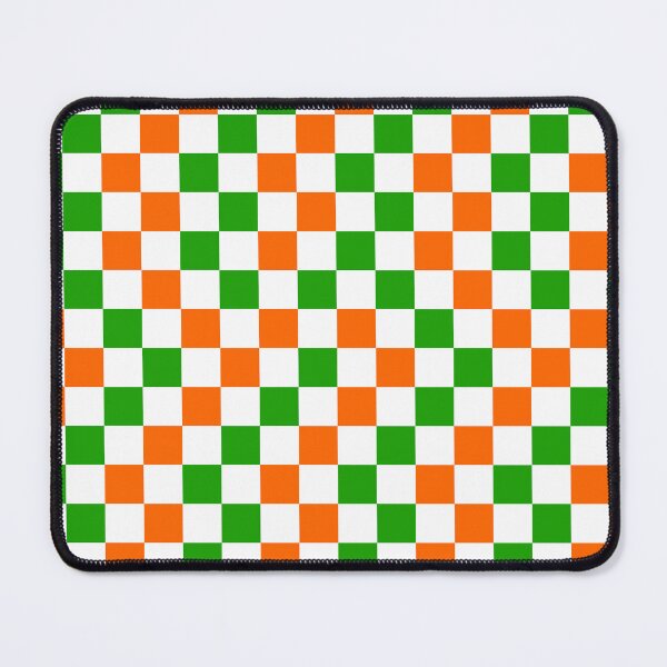 Item preview, Green And Orange Checkered Design White  designed and sold by PatternTitan.