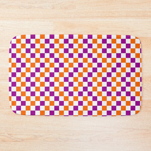 Item preview, Purple And Orange Checkered Design White  designed and sold by PatternTitan.