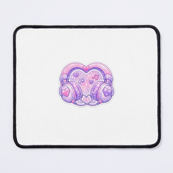Item preview, Kpop Headphones Heart Sticker Kawaii Music Aesthetic for Kpop Fans & Music Lovers designed and sold by CutePrintCorner.
