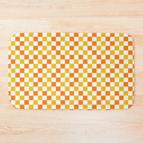 Item preview, Yellow And Orange Checkered Design White  designed and sold by PatternTitan.