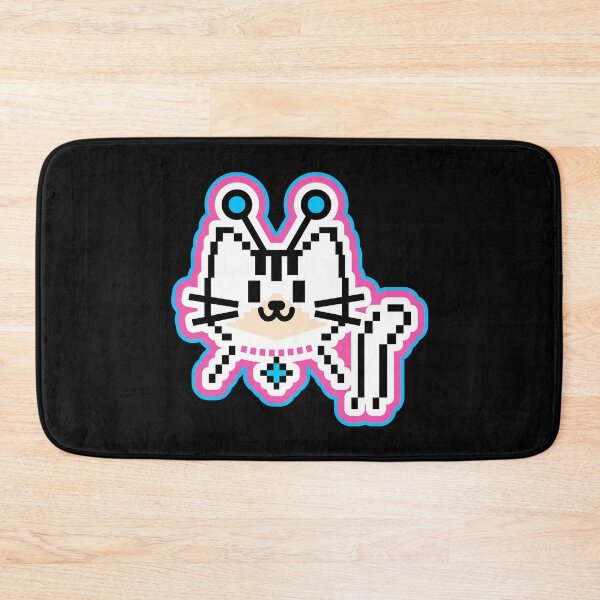 Item preview, Pixel Art Cat Face With Antenna Eyes designed and sold by AhmedZouita.
